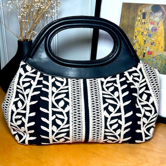 Talbots Round Handle Canvas Purse - Picture 1 of 10